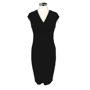 Vince Bib V-Neck Sheath Dress Black Size 6